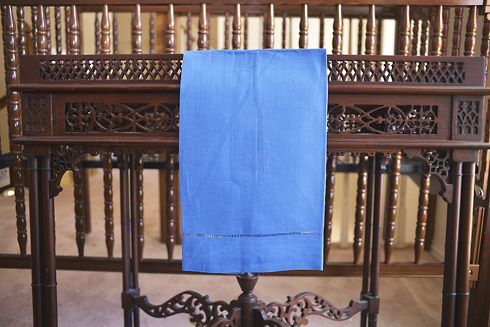 Marina Blue Colored Hemstitch Gust Towel. 14"x22". Each